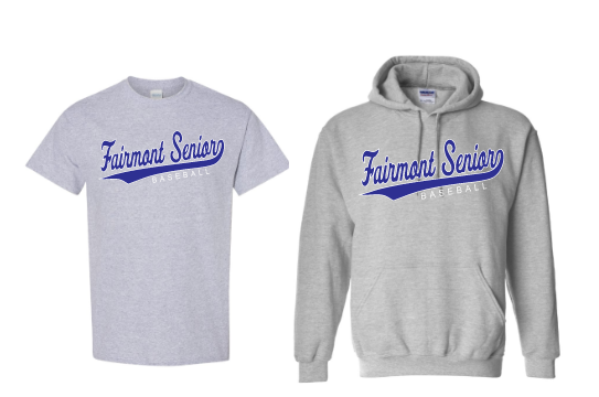 Fairmont Senior Baseball Blue/White on Grey