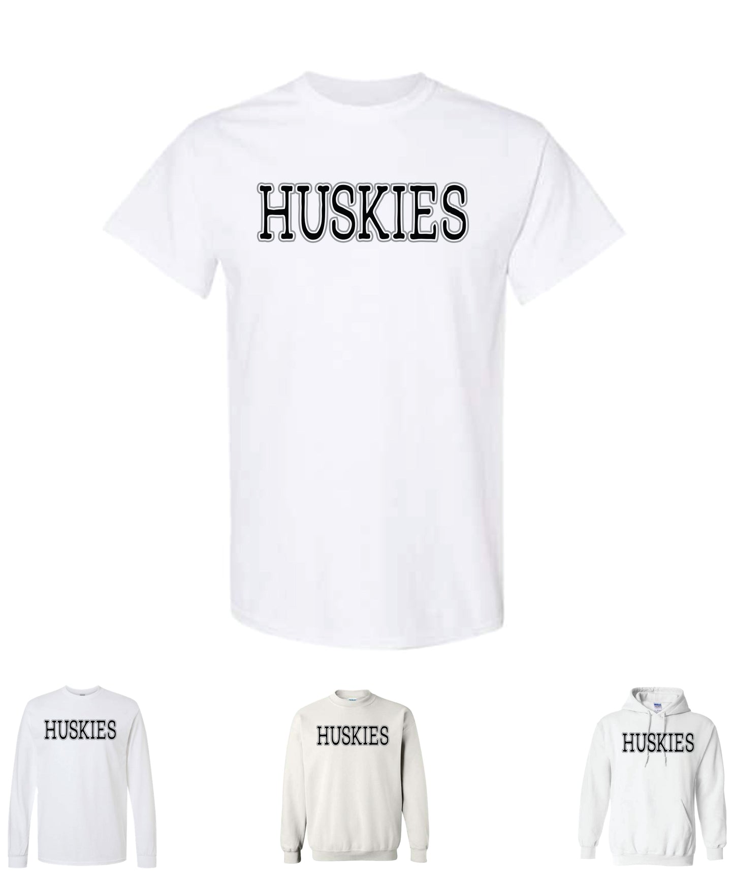 Huskies with Metallic Silver Outline