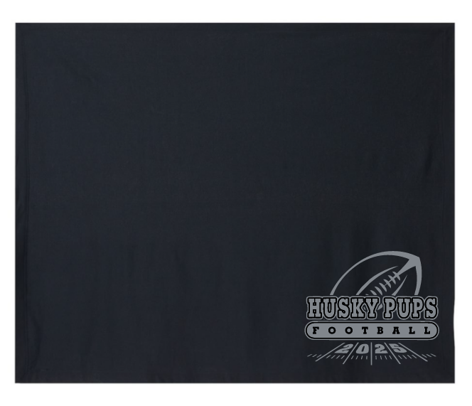 Husky Pups Blanket - Football and Field Design