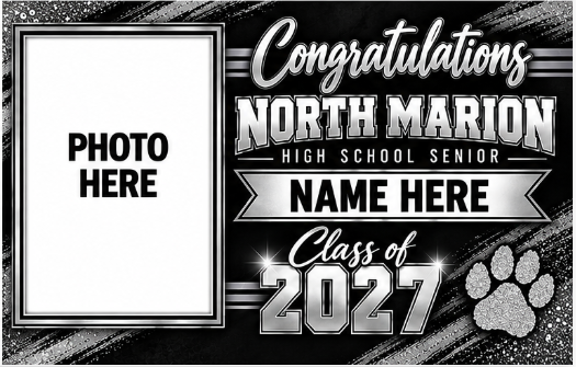 North Marion High School Graduate Yard Sign with Individual Picture and Customization