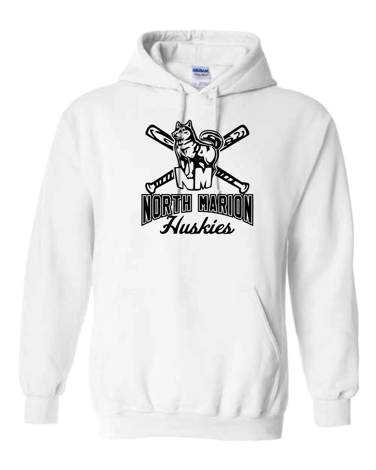 North Marion Baseball White with Black Print