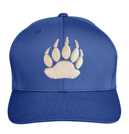 Royal Blue Hat with White Polar Bear Paw Print