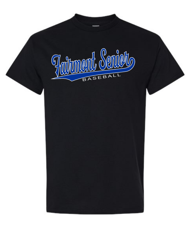 Fairmont Senior Baseball Blue/White on Black