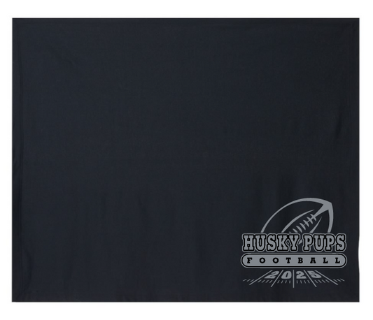 Husky Pups Blanket - Football and Field Design