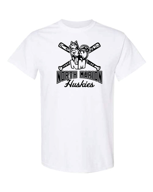 North Marion Baseball White with Black Print