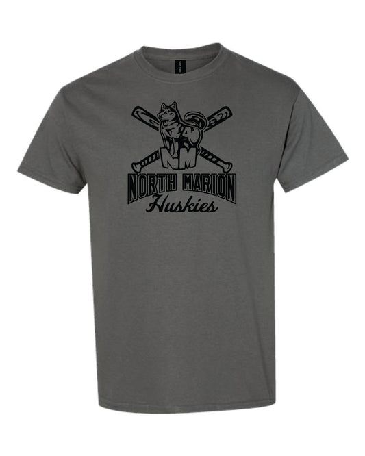 North Marion Baseball Charcoal with Black Print