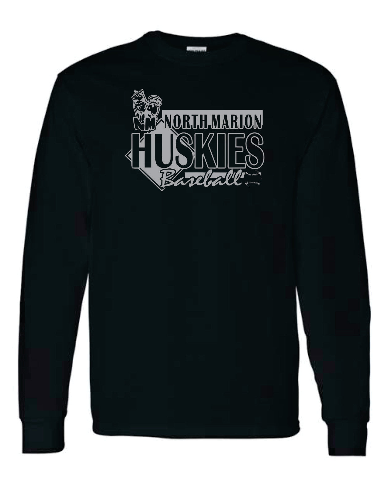 North Marion Baseball Black with Grey Print
