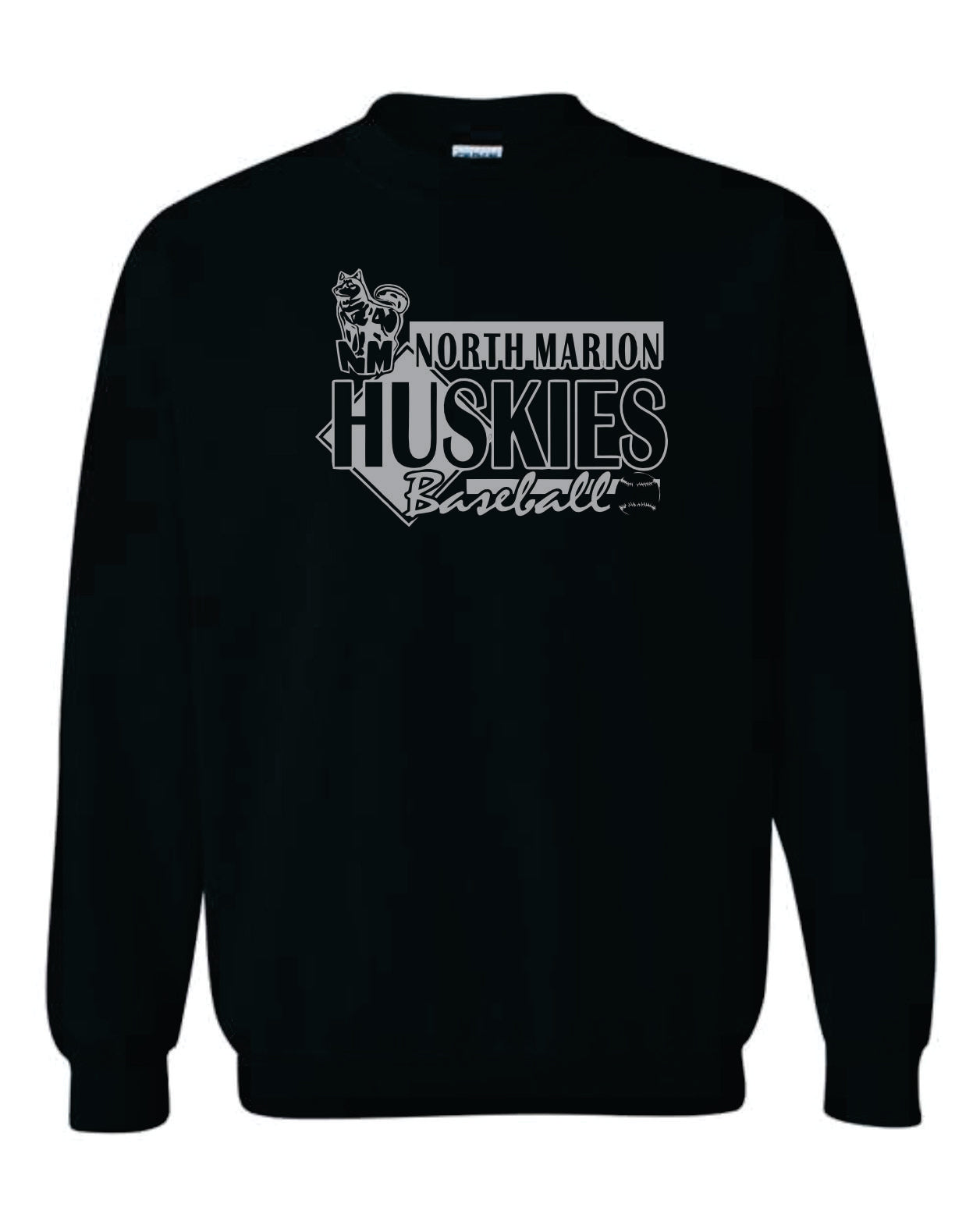 North Marion Baseball Black with Grey Print