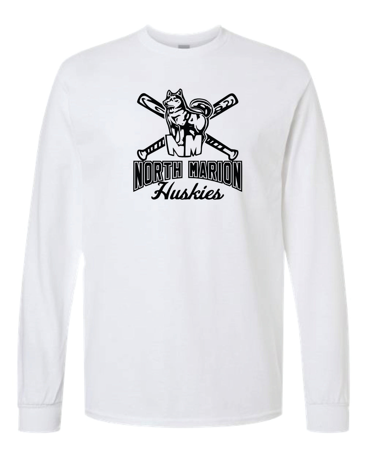North Marion Baseball White with Black Print