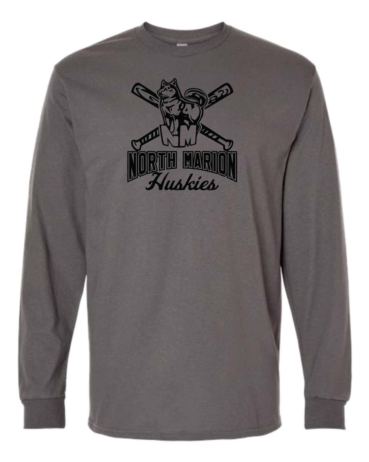 North Marion Baseball Charcoal with Black Print
