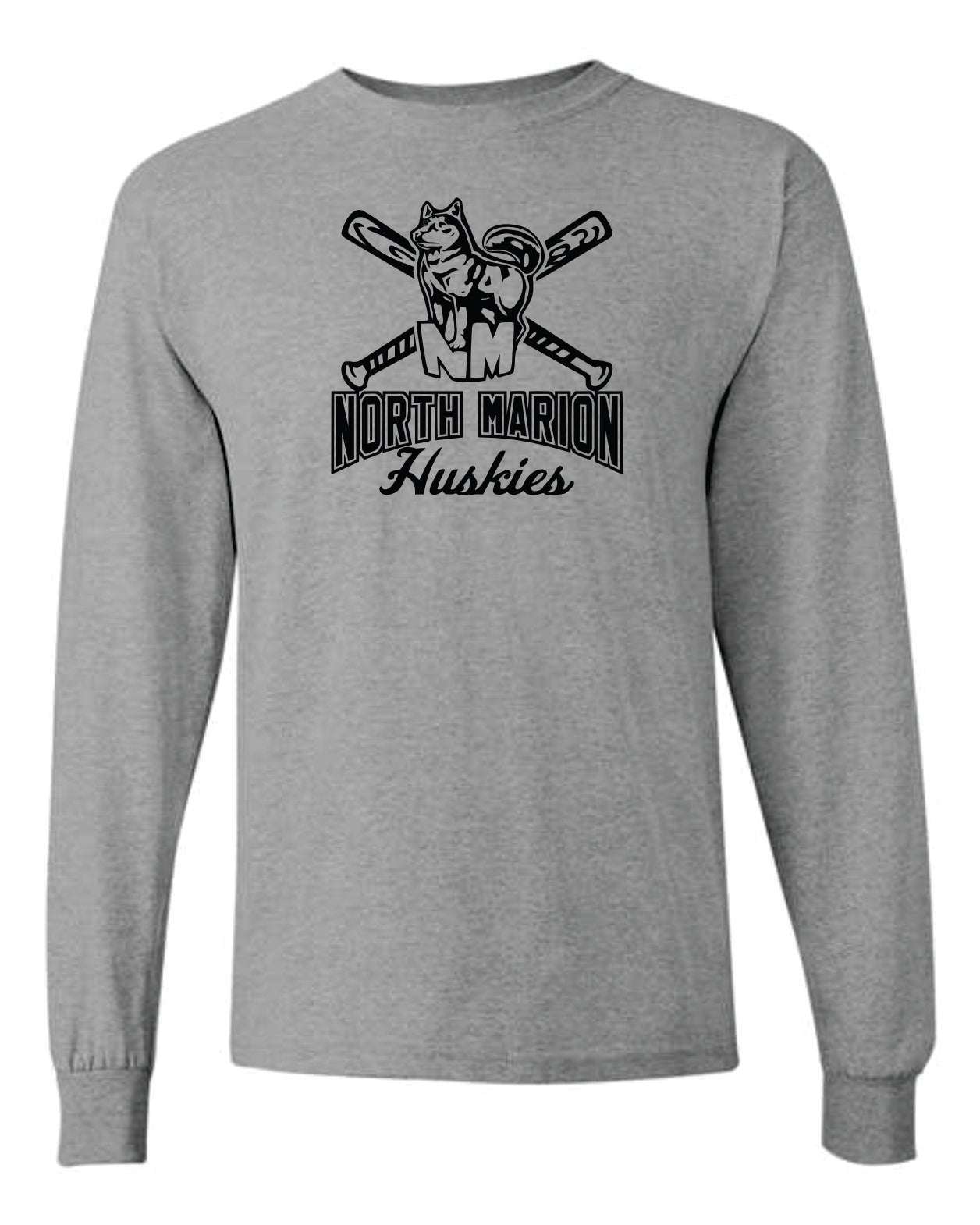 North Marion Baseball Sport Grey with Black Print
