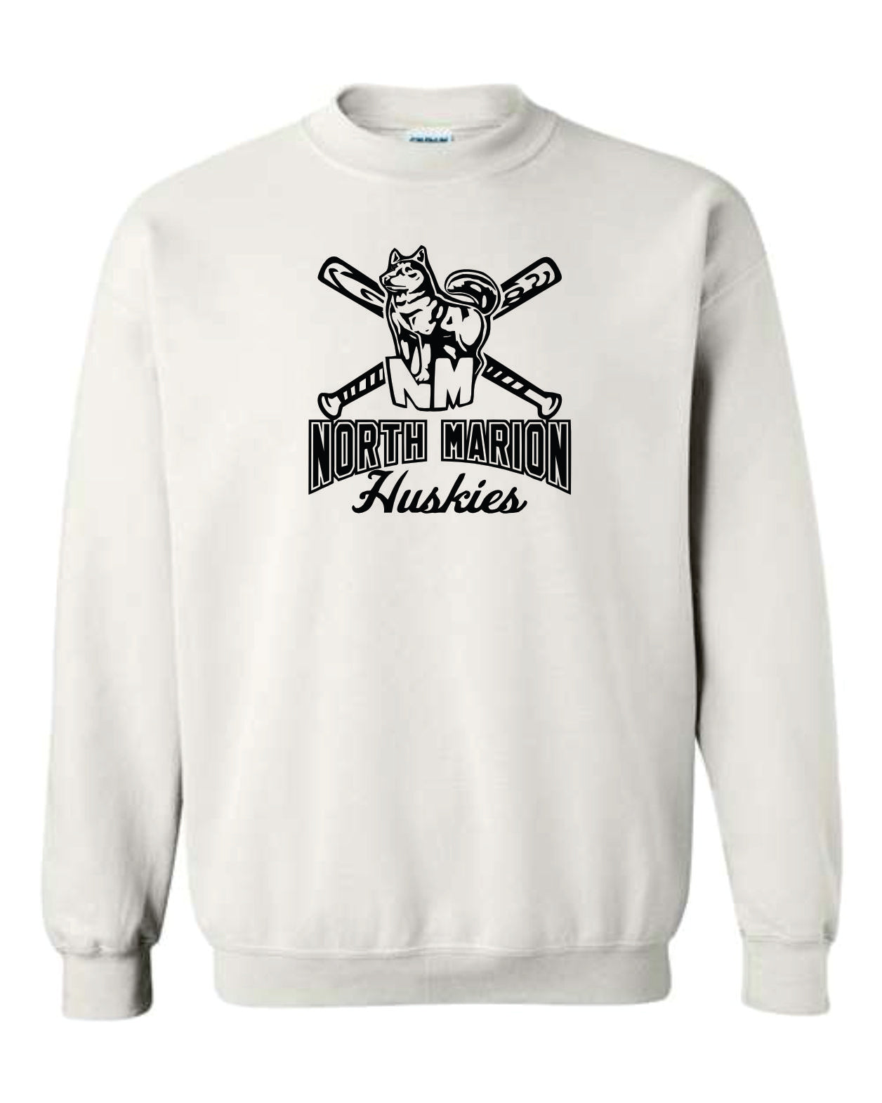 North Marion Baseball White with Black Print