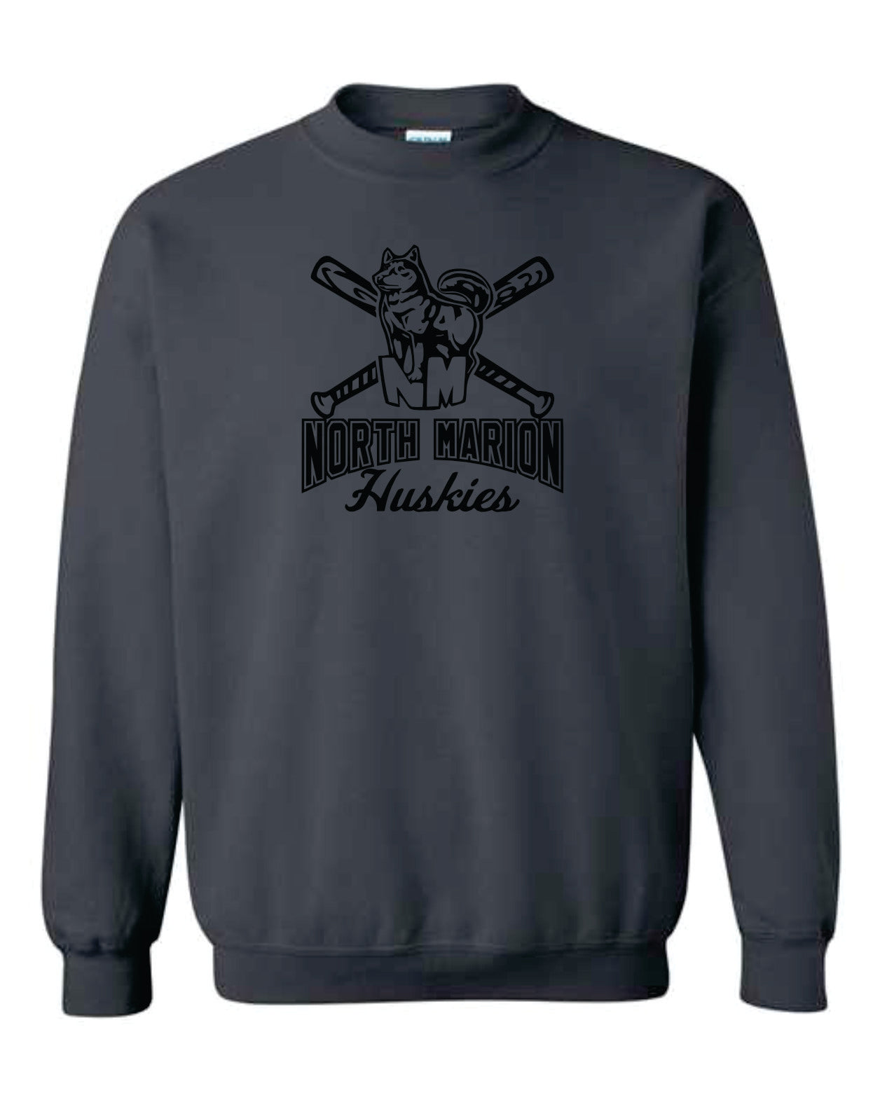 North Marion Baseball Charcoal with Black Print