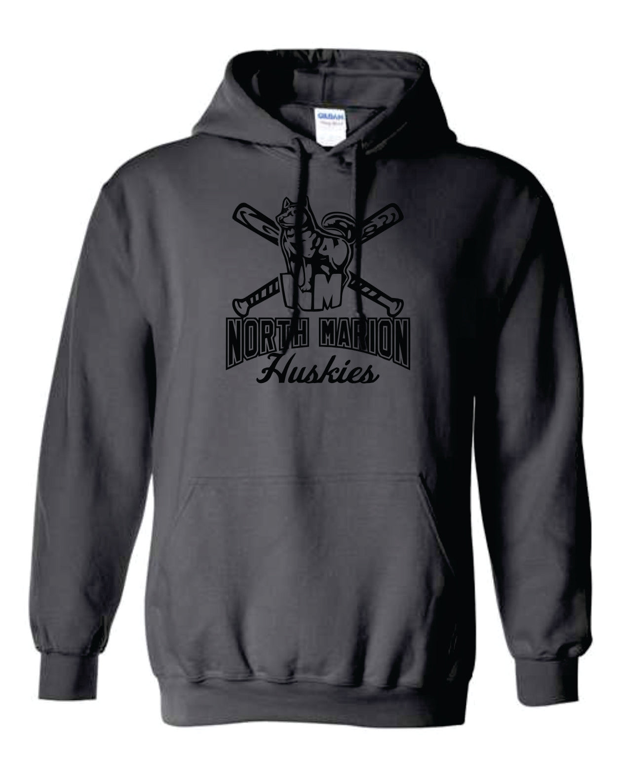 North Marion Baseball Charcoal with Black Print