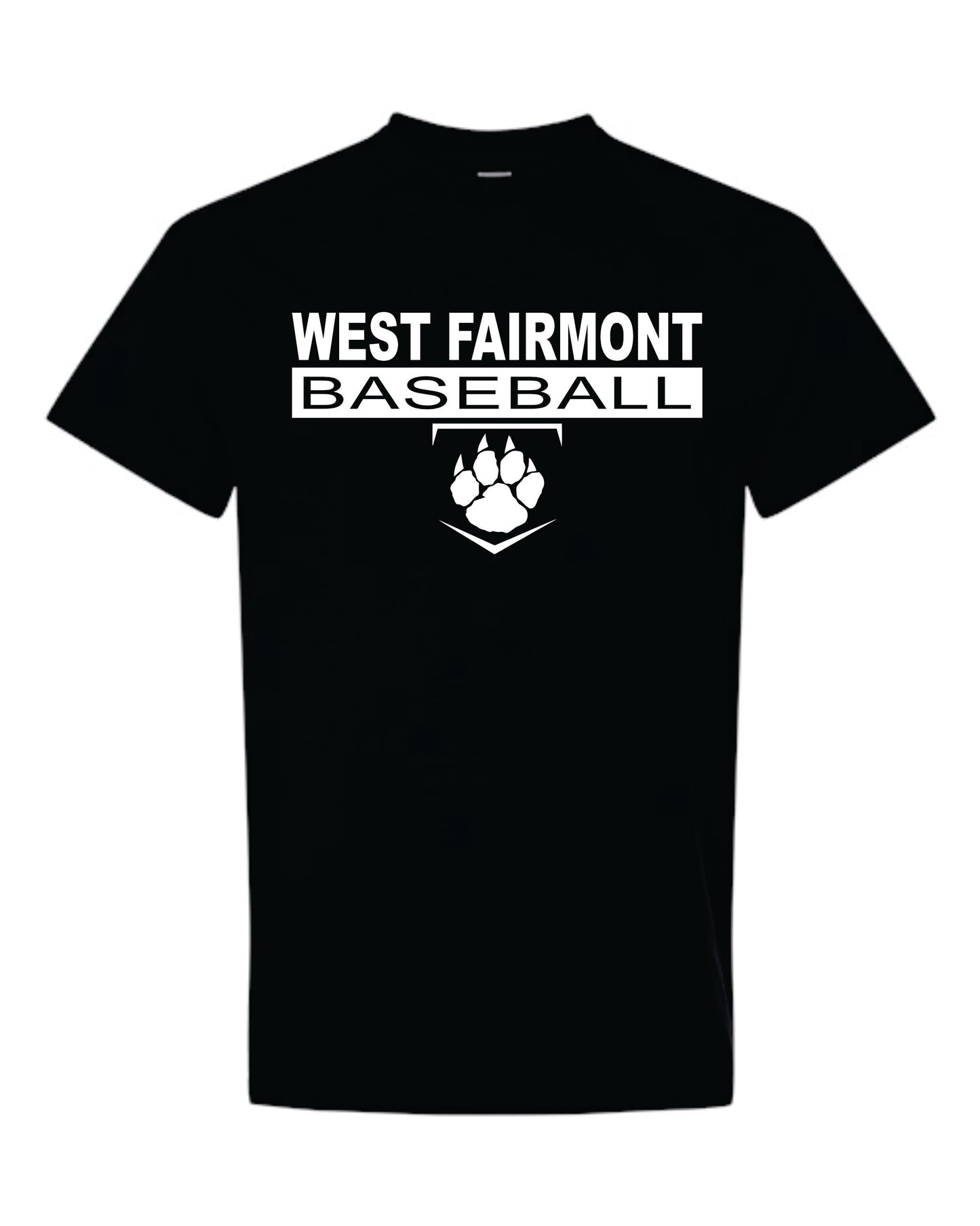 West Fairmont Baseball Black with White Print