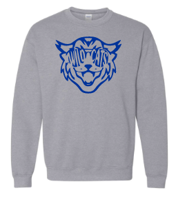 White Hall Wildcats with Sunglasses Gray Crewneck