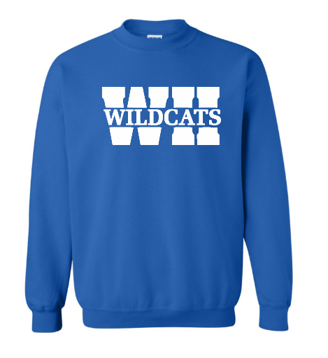 White Hall Wildcats Crewneck with Split Design