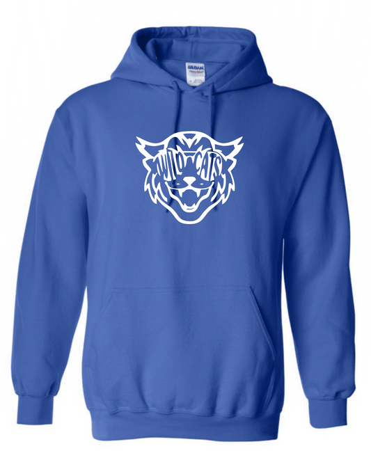 White Hall Hooded Sweatshirt Royal Wildcat Sunglasses