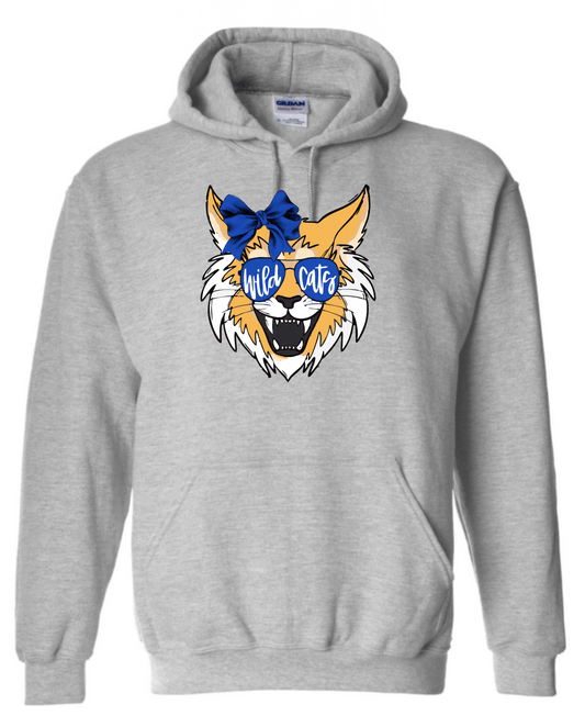 White Hall Hooded Sweatshirt Gray Wildcat Sunglasses & Bow