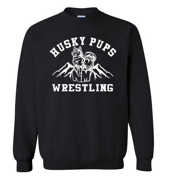 Husky Pups Wrestling Crewneck
