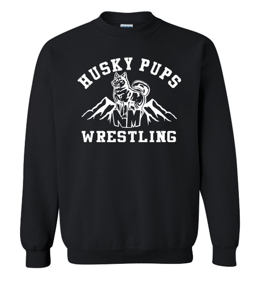 Husky Pups Wrestling Crewneck